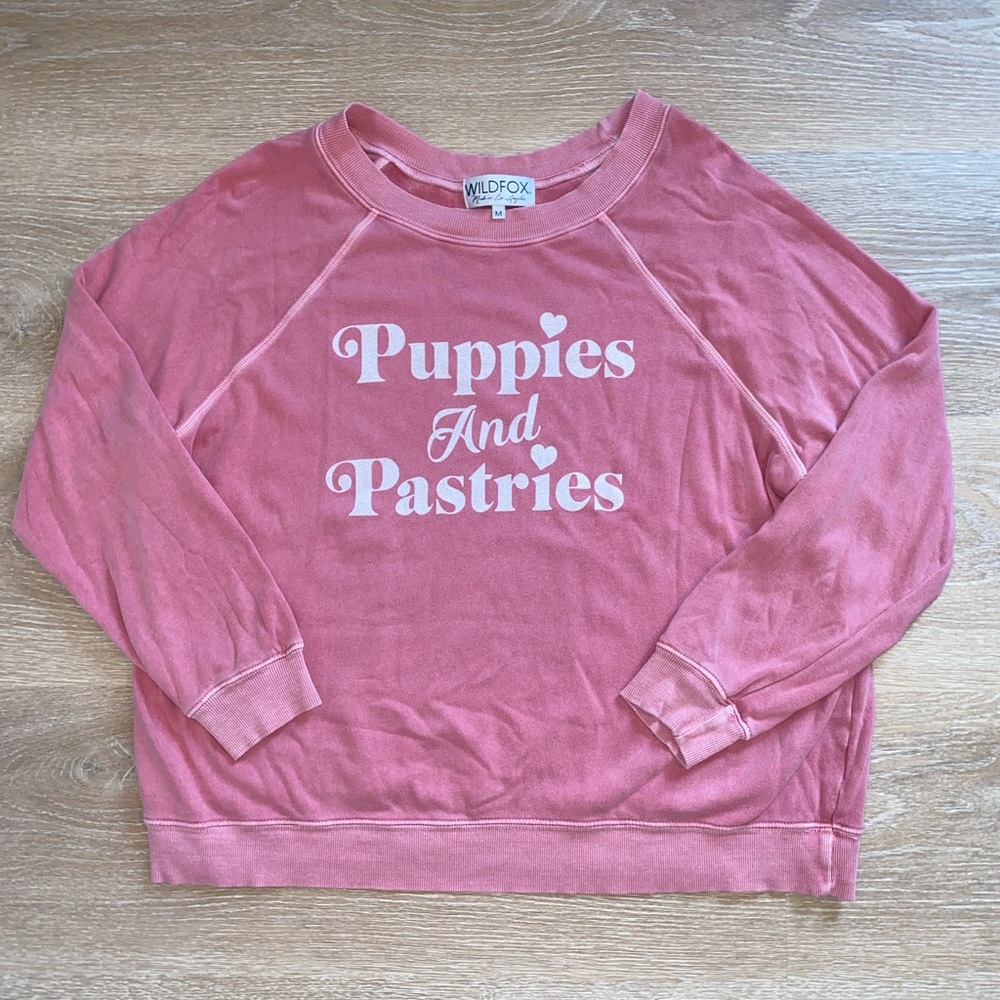 Wildfox Puppies And Pastries Pink Jumper Sweater Top